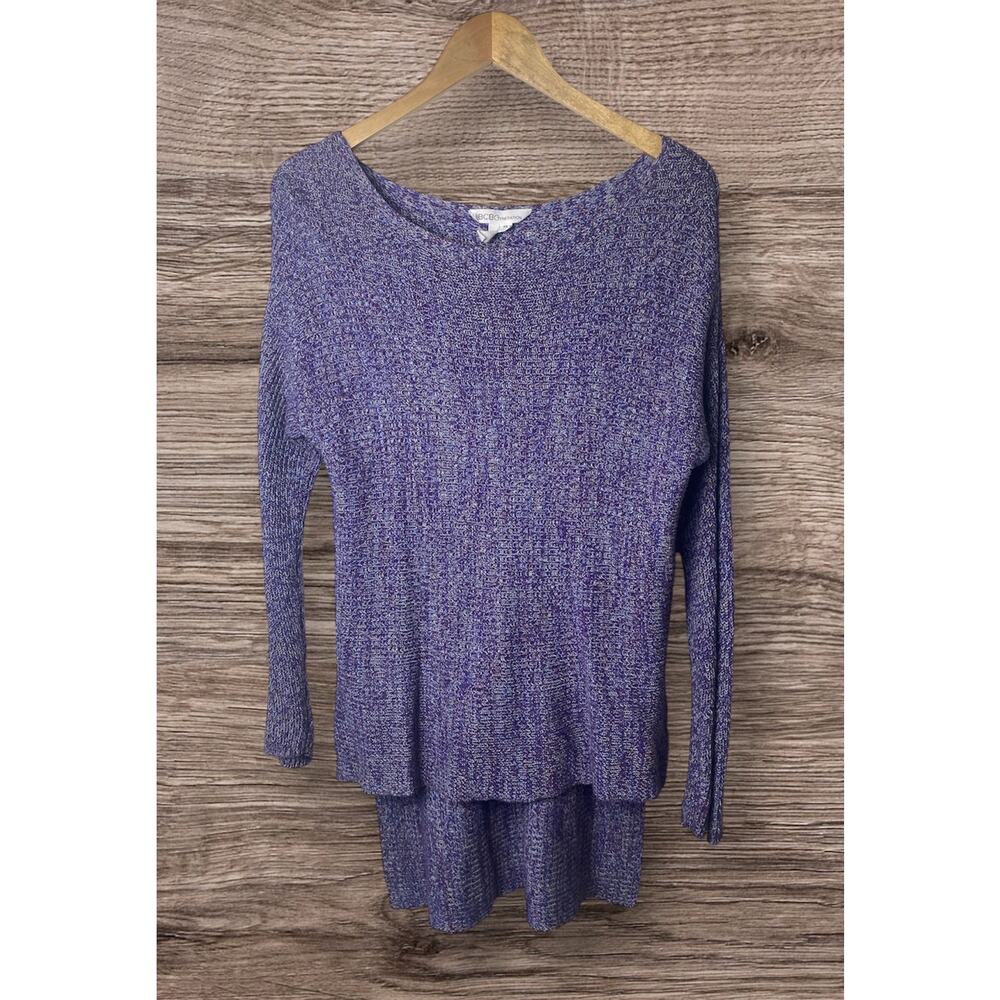 BCBGeneration Purple Hi Low Hem 100% Cotton Knit Sweater Women's Size X-Small